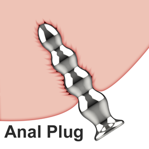 男性/女性の異なるサイズのための3ボールアナルビーズプラグ宝石アナルプラグ金属バットプラグ - Product Image 1