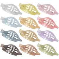 Jepit Rambut Jumbo Flat 12cm, Nyaman, Tipis, Transparan, Mengkilap, Bahan PC Anti Pecah, Kemasan Karton, Untuk Wanita