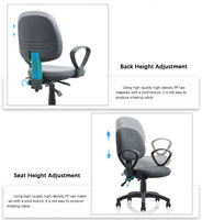 Vente directe d'usine, chaise ergonomique en tissu maillé à dossier moyen, chaise de bureau pour employés, chaise de travail pour ordinateur