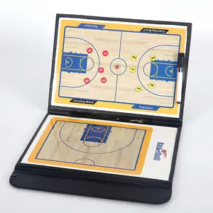 Eb 6149 Hoge Kwaliteit Basketbal Vouwen Draagbare Pu Lederen Opvouwbare Magnetische Basketbal Coach Board Basketbal Training Apparatuur