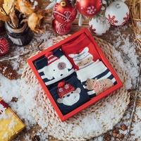 Mingzhi vente en gros chaussettes de noël floues moelleuses femmes chaussettes d'hiver mignonnes coffret cadeau coton chaussettes de noël boîte paquet