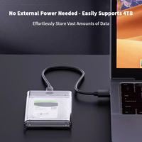 Custodia HDD trasparente da 2.5 pollici SATA a 3.0 USB interno SSD a disco rigido esterno scatola del disco rigido per Computer