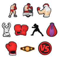 Série de boxe populaire breloques de chaussures en PVC gants de boxe chaussures accessoires breloques sabots accessoires de chaussures en gros