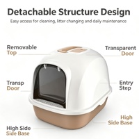 Grande litière pour chat entièrement fermée, toilette pour chat à capot avec pédale anti-éclaboussures, isolation des odeurs, bac à litière pour chat, OEM acceptable