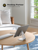 Support de tablette réglable multi-angles Lamicall A1 pour bureau, gris, compatible avec les tablettes de 4 à 13 pouces, liseuse électronique, appareil intelligent