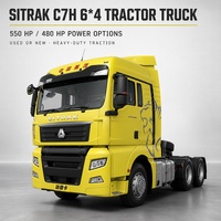Camion tracteur Sitrak C7H 6x4 Euro 4 d'occasion vérifié avec moteur à couple élevé pour le transport transfrontalier SITRAK CH7 6*4 /4*2