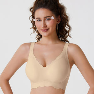 Sutiã T-Shirt Seamless de Copas Completas para Mulheres - Suporte e Levantamento Sem Fio, Alças Ajustáveis, Sem Volume Lateral, Spandex/Nylon, Ideal para Esportes - Product Image 1