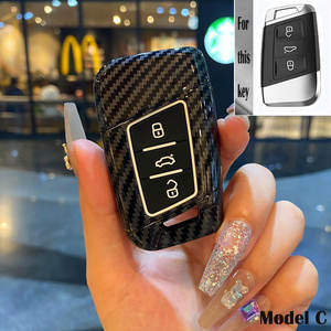 Coque de clé de voiture à distance en ABS style fibre de carbone pour <span class=keywords><strong>Volkswagen</strong></span> pour VW Polo <span class=keywords><strong>Golf</strong></span> 7 Passat Tiguan MK2 Beetle Ateca Caddy - Product Image 3