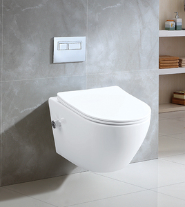 Cuvette de toilette murale suspendue en céramique moderne de bonne qualité, couleurs mates, sans rebord, pour salle de bain - Product Image 6