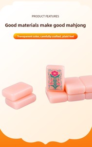 Ensemble de Mahjong américain rose <span class=keywords><strong>Paris</strong></span>, best-seller, prêt à être expédié en 7 jours |   Tuiles de Mahjong Assorties à Simple Couche avec Stock en Gros - Product Image 3
