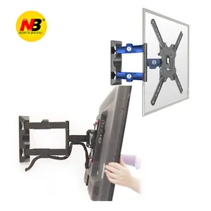 Nb P4 Mengartikulasikan Lengan Tilt Putar Ekstensi TV Braket Dinding untuk Paling 26-55 Inch Datar dan Melengkung Televisi