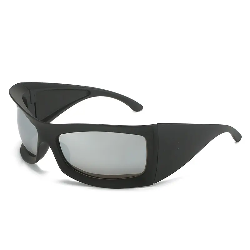 European American big frame sunglasses 2022 punk uv400 yellow customization outdoor sport riding shade eyeglasses sun glasses