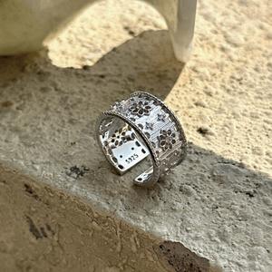 Anillo de Plata de Ley S925, Estilo Francés de Lujo, Anillo Ancho, Joyería Simple y Moderna con Personalidad - Product Image 5