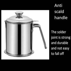 Filtro de aceite de acero inoxidable de 1,3 L y filtro de aceite, filtro de mantequilla de tocino y base, taza de filtro de aceite de acero inoxidable Curry Bacon - Product Image 3