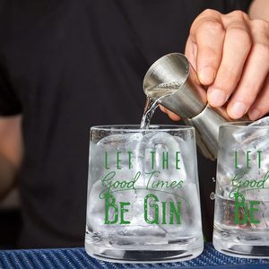 Fun 9 oz Gin Tonic Rocks Verres à cocktail Good Times Lowball Bar Cadeaux pour hommes et femmes buveurs - Product Image 6
