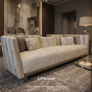 Nouvel ensemble de canapés sectionnels surdimensionnés de style français pour salon de villa, en tissu velours moderne - Product Image 1
