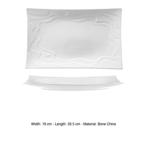 Assiette rectangulaire M1934 Wave en porcelaine fine, 330,5 x 19 cm, fournitures hôtelières et de restauration, vaisselle en gros - Product Image 3