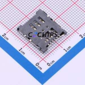 ASIM-01A-6P SIM Card Connector SMD Connector Flip Cover Type Micro SIM Card Card Holder 1.8mm - Product Image 2