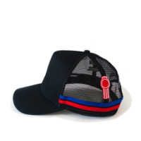 Casquette de baseball en maille à rayures latérales australiennes avec motif d'impression Casquette de camionneur avec broderie personnalisée et logo