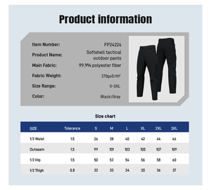 <span class=keywords><strong>Pantaloni</strong></span> Tattici Softshell da <span class=keywords><strong>Uomo</strong></span>, <span class=keywords><strong>Foderati</strong></span> <span class=keywords><strong>in</strong></span> <span class=keywords><strong>Pile</strong></span>, Impermeabili, Elasticizzati <span class=keywords><strong>in</strong></span> 4 Direzioni, Caldi per Escursionismo Invernale, OEM - Product Image 6