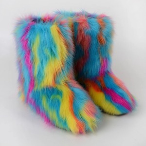 Wholesale 2026 New Vintage Long Fur Snow Boots. Soft, Comfortable, Fluffy Winter Fashion Short Boots for Ladies - Product Image 2