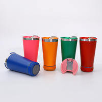 Cangkir termos nirkabel 16oz yang paling populer di pasar Afrika besi tahan karat cangkir pengeras suara Tumbler listrik Bluetooth