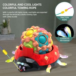 Jouets d'interaction parent-enfant : Scooter de massage portatif avec base lumineuse colorée et balle en silicone de décompression - Product Image 6