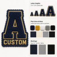 Patch en chenille brodé 3D en relief avec lettres et logo personnalisé, thermocollant pour uniformes et vêtements d'équipe sur mesure