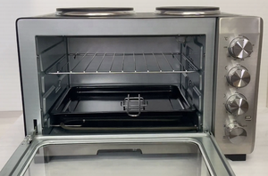 <span class=keywords><strong>Mini</strong></span>-<span class=keywords><strong>four</strong></span> <span class=keywords><strong>électrique</strong></span> de comptoir à convection avec ventilateur, pour la cuisson de pizzas, élément chauffant en acier inoxydable, capacité 33L, usage domestique - Product Image 5