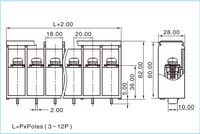 XLCF 20.0-00-C Espacement des bornes 20mm 75A Bloc de clôture pour borniers de la gamme 26-4AWG 20-00-C