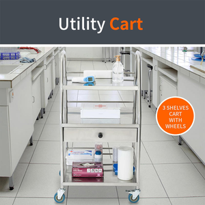 Venta al por mayor, carrito médico y de laboratorio, carrito rodante de enfermera con 3 estantes y cajón para baño y cocina, estante de productos básicos seguros para alimentos - Product Image 5