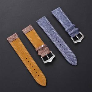 ライオンルム レザーウォッチストラップ 新型高級キャンバスウォッチストラップ 18mm 20mm 22mm デニムウォッチバンド アクセサリー 工場卸売 - Product Image 3