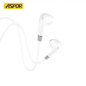 Aspor A218 1.2 M 이어폰 유선 3.5mm 마이크 1.1m 인 이어 스테레오 이어폰 헤드폰 아이폰 4/5/6 안드로이드