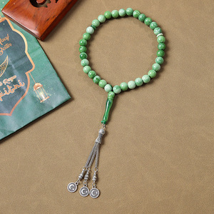Collier de prière musulman en perles de résine de 12mm 33 perles chapelet islamique <span class=keywords><strong>pendentif</strong></span> en alliage ovale <span class=keywords><strong>ambre</strong></span> Tasbih - Product Image 3