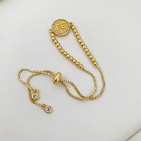 Bracelet tendance en laiton avec perles 'Ailes de cœur' plaqué or 18 carats, minimaliste, créatif, incrusté de zircon, réglable avec cordon
