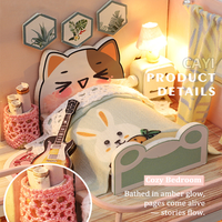 CAYI Sweet Time maison de poupée bricolage maison de poupée Mini maison de poupée en bois maison de poupée mains artisanat maisons de poupée Kit avec lumière LED pour les filles