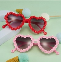 2024 al aire libre en forma de corazón OEM gafas niños niñas bebé sombras gafas nuevos niños flores gafas de sol
