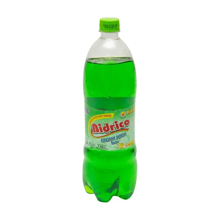 Giao hàng nhanh có ga mềm uống kem soda flavour 1.25L bidrico thương hiệu ISO Halal HACCP nước giải khát đóng gói trong chai Việt Nam