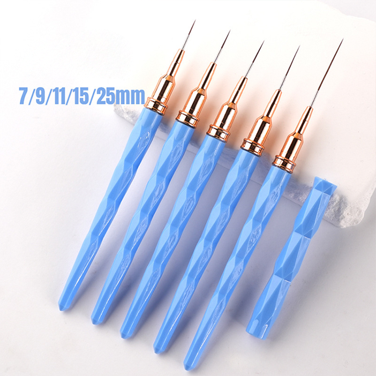 Cordon de traction pour seringue en plastique bleu en forme de diamant