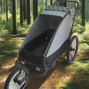 Remolque para bicicleta para perros grandes serie KS-6200, plegable, con marco de aleación de aluminio ligero, ruedas giratorias de EVA de 8 pulgadas, carga máxima de 45-50 kg. - Product Image 1