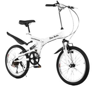 Vélo pliant Volkswagen 20 pouces blanc avec suspension avant, vélo portable - Product Image 1