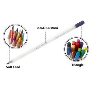 Pensil warna dewasa anak-anak, 24 warna, pensil warna lembut untuk anak-anak, inti lembut, pensil gambar, sketsa, artis