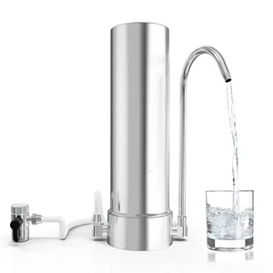 Système de filtre à eau de comptoir-Filtre à eau de robinet en acier inoxydable à 5 étages pour ménage-Purificateur d'eau avec KDF