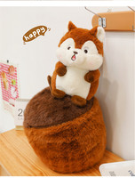 Boneka Tupai Lucu Bahan Katun PP Super Lembut Berbagai Ukuran Hadiah Ulang Tahun untuk Pasangan Hadiah Liburan Hadiah Mesin Cakar yang Menenangkan