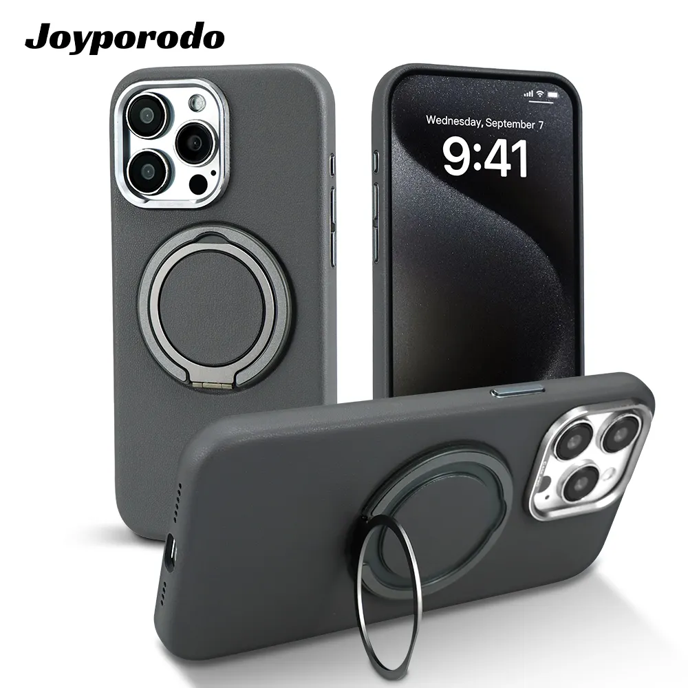 Pour iphone 15 pro max étui de luxe en gros pour iPhone 15 pro max étui de téléphone support rotatif en cuir pour iPhone 15 étui