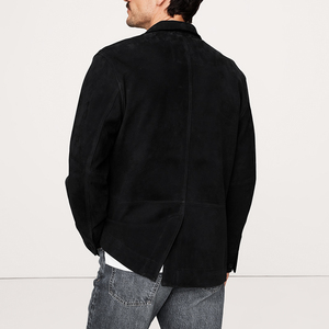 NAFA Customize Brown <strong>Black</strong> Best Quality Nubuck <strong>Suede</strong> Goat Skin Leather Blazer <strong>Jacket</strong> for Men - Product Image 5