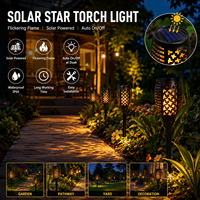 Lampe solaire moderne à 33 LED, effet flamme vacillante, étanche IP65, détecteur de mouvement, portable, angle de faisceau 360°, intensité réglable, pour extérieur