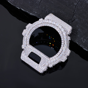 Boîtier de <span class=keywords><strong>montre</strong></span>, lunette et boucle de bracelet en argent sterling 925 fait main, style Hip Hop, entièrement sertis de moissanite VVS, pièce de <span class=keywords><strong>montre</strong></span> pour DW6900 - Product Image 3