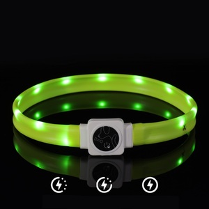 Lampu LED isi ulang USB kerah anjing tahan air reflektif berkedip antihilang dapat disesuaikan bercahaya ukuran dapat disesuaikan - Product Image 6
