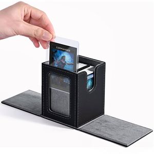 Boîte de rangement pour cartes de jeu FX, porte-cartes en cuir pour cartes TCG avec fenêtre et fermeture magnétique - Product Image 1